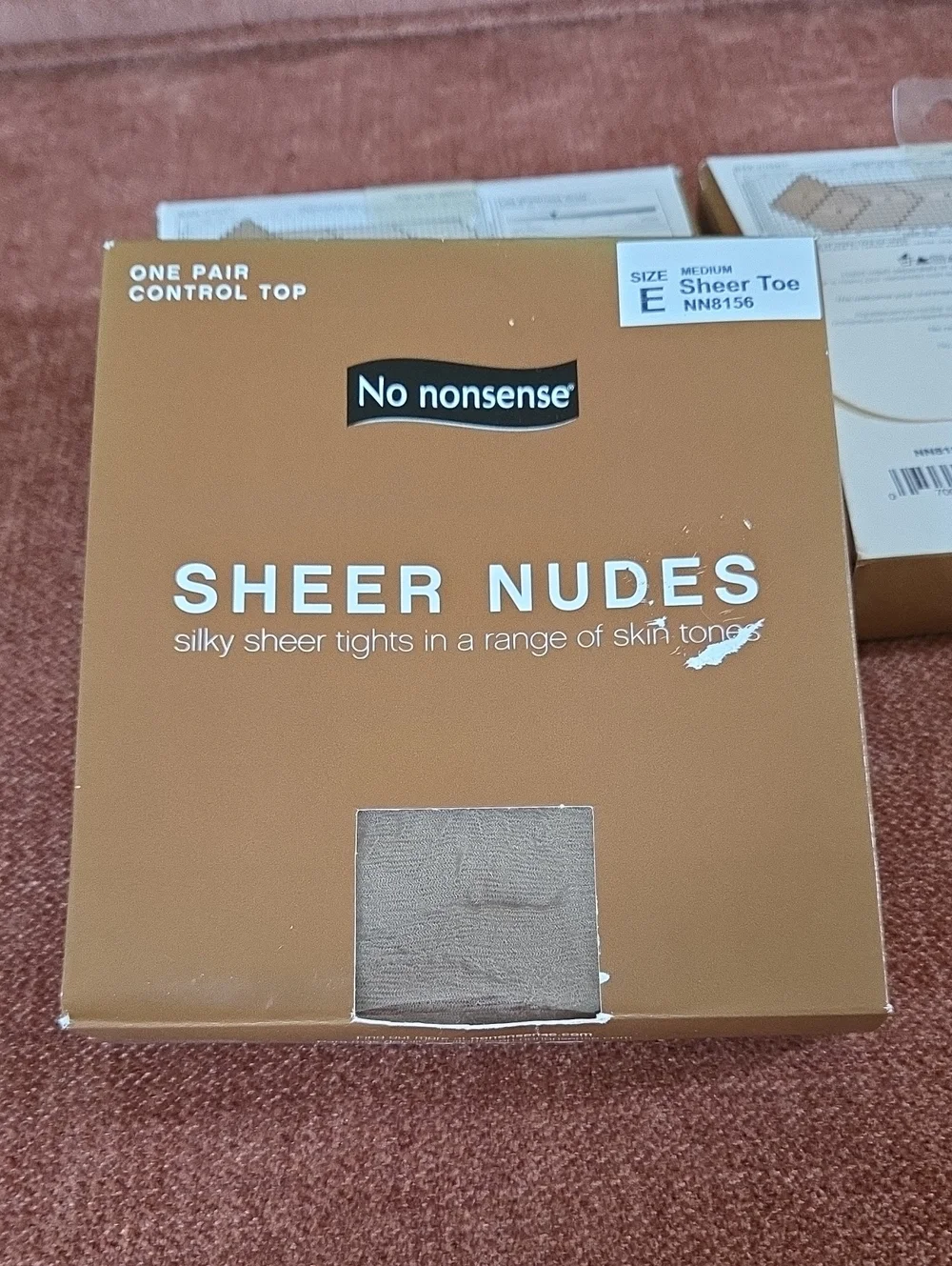 3 Pairs No Nobsense Control Top SHEER NUDES Silky Sheer Tights Med NN8155 Size E